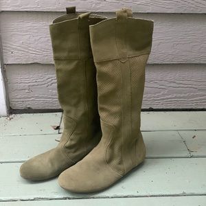 Dr Scholls Beautiful Green Real Suede Leather Boots - US  7.5